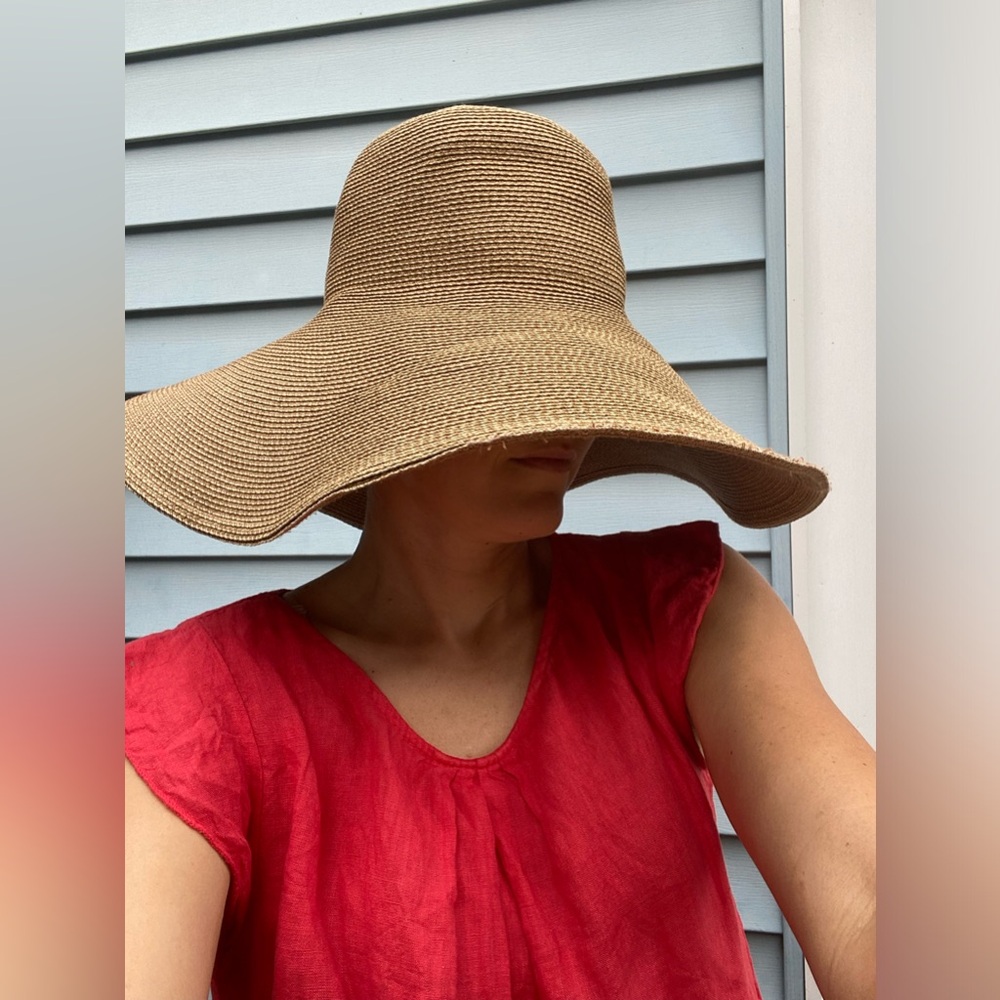 Eric Javits Wide-Brim Straw Sun Hat brown/tan